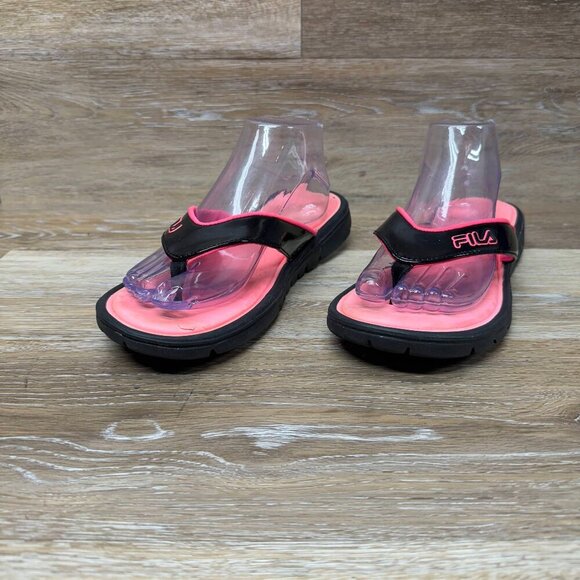 Fila  Memory Foam Black/Pink Thong Sandals Women's Size 9.5 - Picture 1 of 6